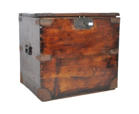 A mid 19th Century Military Campaign mahogany and pine silver chest trunk box. Typical form with notation for a Douglas Hamil