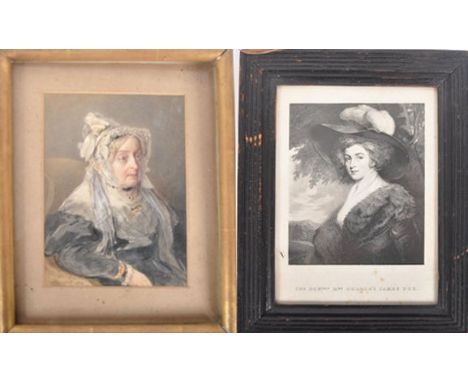 Savinien Edme Dubourjal (1795-1853) 19th century watercolour portrait of The Honourable Mrs Fox - Wife of Honourable Charles 