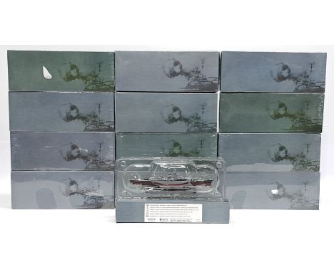 Atlas Editions / DeAgostini Warships of WWII, 1:1250 scale, a boxed World War II Model Ship group. &nbsp;Although unchecked f