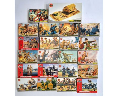 Airfix, a boxed mainly 1:72 &amp; 1:32 scale military soldiers group which also includes a 1:76 scale 03382 Jungle Outpost. C