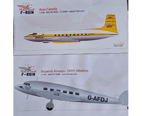 F-RSIN Kits, a boxed (generic boxes) pair of 1:144 scale resin aircraft kits comprising of No.FR14048 DH-91 Albatros "Imperia