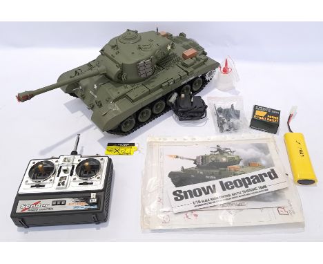 Heng Long, a unboxed 1:16 Scale RC Snow Leopard Battle Tank. Although unchecked for completeness or if in working order condi