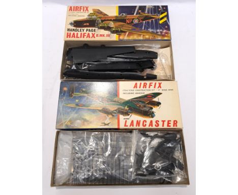 Airfix, a boxed pair of 1:72 scale Early Issue Model Military Unbuilt Planes. Includes Avro Lancaster &amp; Halifax B.MK.III.