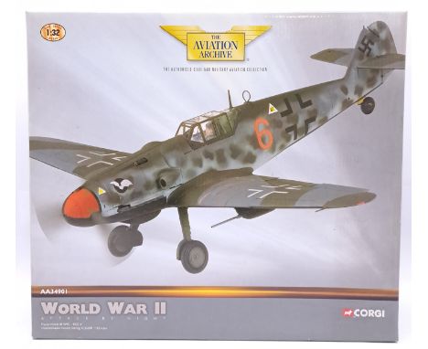 Corgi "Aviation Archive" a boxed 1:32 Scale AA34901 (World War II - Attack By Night) Messerschmitt BF109G - 'RED 6'. Conditio