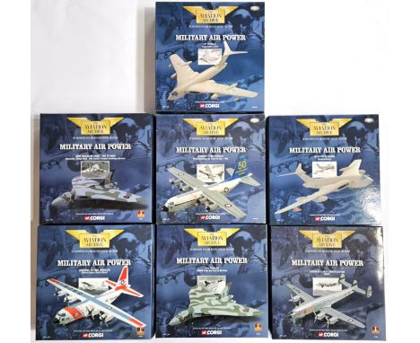 Corgi Aviation Archive boxed group of 1:144 scale (Military Air Power Series) to include AA48301 Avro VulcanB2 XM607 - RAF 44