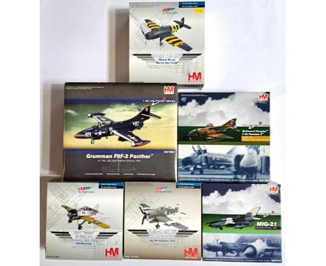 HM Hobbymaster, a boxed group of 1:48 &amp; 1:72 scale military aircraft to include HA7201 Grumman F9F-2 Panther, HA7001 F2A-