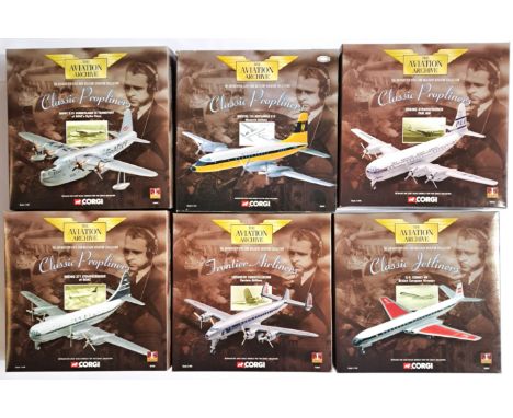 Corgi Aviation Archive boxed group of 1:144 scale (Classic Propliners/Frontier Airliners/Classic Jetliners) to include AA4810