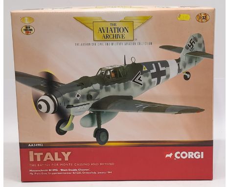 Corgi Aviation Archive Italy The Battle for Monte Cassino and Beyond AA34902 Messerschmitt Bf109G "Black Double Chevron", 1:3