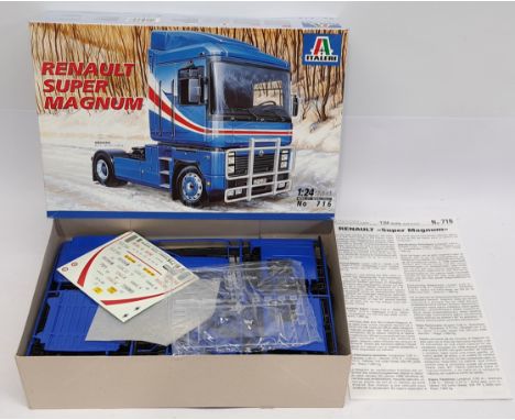 Italeri Renault Super Magnum No. 716, 1:24 scale, Truck Model Kit, boxed. &nbsp;Although unchecked for completeness (some sma