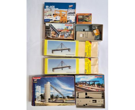 Vollmer, Walther's Cornerstone Series &amp; Noch, a boxed group of HO scale railway related plastic and Balsa kits to include