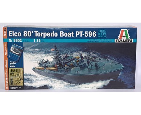 Italerii Sealed Model Kit Ship, Elco 80&rsquo; Torpedo Boat PT-596, 1:35 scale, boxed. &nbsp;Assumed to be complete due to be