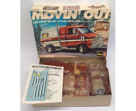 Revell Model Kit, Movin&rsquo; Out 1:16 Scale &ldquo;Big Rig&rdquo; Styled Chevy Van, boxed. &nbsp;Although unchecked for com