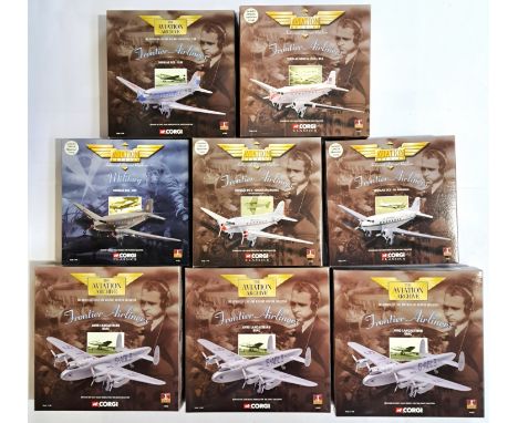 Corgi Aviation Archive boxed group of 1:144 scale (Military &amp; Frontier Airliners Series) to include AA447402 Avro Lancast