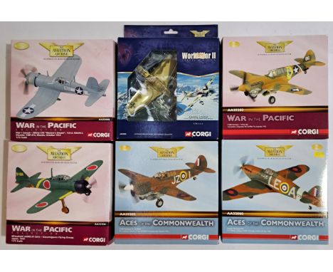 Corgi Aviation Archive, a boxed 1:72 scale group to include AA33104 Mitsubishi A6M2-21 Zero - Kasumigaura Flying Group, Japan