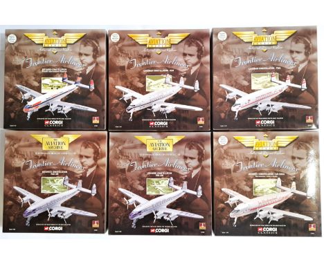 Corgi Aviation Archive boxed group of 1:144 scale (Frontier Airliners Series) to include AA47505 Lockheed Constellation "Bran