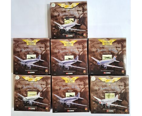 Corgi Aviation Archive boxed group of 1:144 scale (Frontier Airliners Series) to include AA47110 Douglas DC3 (Air France) and