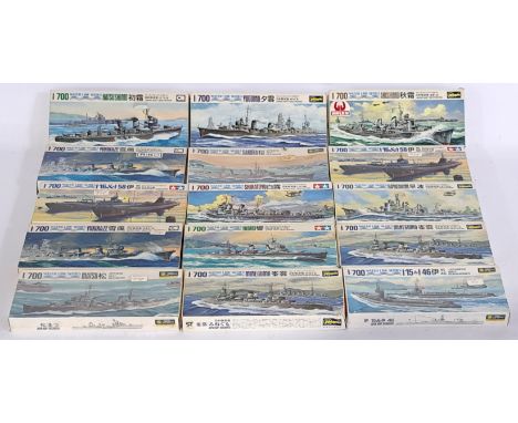Tamiya &amp; similar, Water Line Series Ships, 1:700 scale Model Kits, a boxed group. &nbsp;Although unchecked for completene