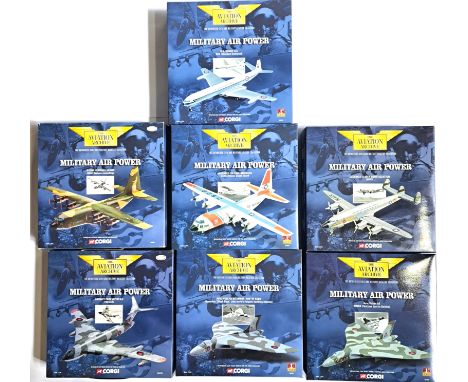 Corgi Aviation Archive boxed group of 1:144 scale (Military Air Power Series) to include AA48404 Lockheed HC-130H Hercules (U