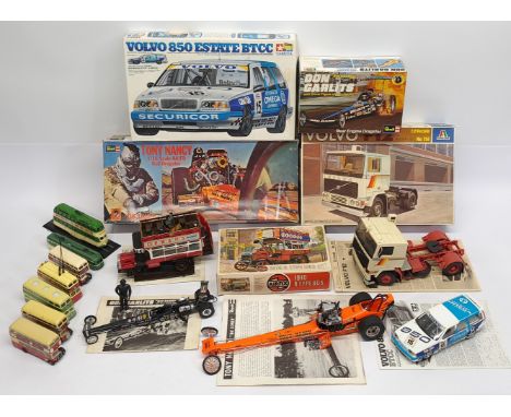 Tamiya, Airfix, Revell &amp; similar, Dragster, Car, Truck &amp; Bus&nbsp;Model Kits &amp; similar, built &amp; boxed. &nbsp;