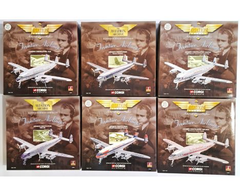 Corgi Aviation Archive boxed group of 1:144 scale (Frontier Airliners Series) to include AA47504 Lockheed Constellation "KLM"