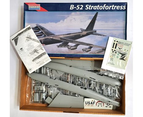 Monogram &amp; Airfix, a boxed pair of 1:48 &amp; 1:72 scale military aircraft comprising of Monogram 1:72 scale 5709 B-52 St