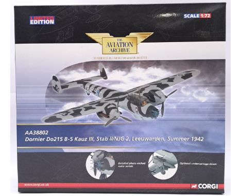 Corgi "Aviation Archive" a boxed 1/72 scale AA38802 Dornier Do215 B-5 Kauz III, Stab II/NJG 2, Leeuwarden, Summer 1942. Altho