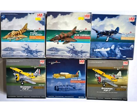 HM Hobbymaster, a boxed group of 1:48 &amp; 1:72 scale military aircraft to include HA7301 Grumman F3F-1, VF-3, USS Saratoga 