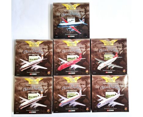 Corgi Aviation Archive boxed group of 1:144 scale (Classic Propliners Series) to include AA47602 Vickers Viscount "Parcelforc