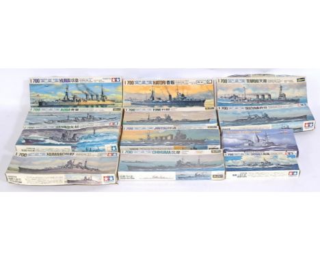 Tamiya Water Line Series Ships &amp; similar, 1:700 scale &amp; similar, Model Kits, a boxed group. &nbsp;Although unchecked 