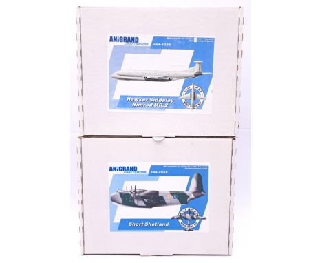 Anigrand Craftwork, a boxed pair of 1:144 scale resin military aircraft kits comprising of (1) ANIG4089 Short Shetland flying