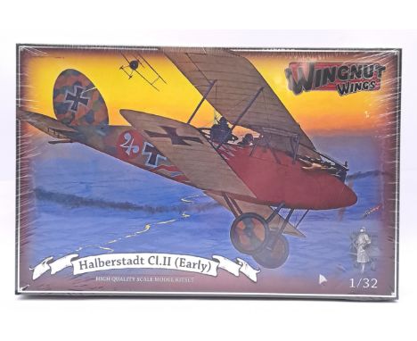 Wingnut Wings (New Zealand) a factory sealed boxed 1:32 scale #32049 Halberstadt Cl.II "Early" Bi-plane. The contents are ass