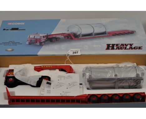CORGI HEAVY HAULAGE CC12604 SCAMMELL CRUSADER KING TRAILER AND VESSEL LOAD WYNNS HEAVY HAULAGE WITH BOX20