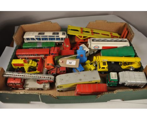 LARGE TRAY OF ASSORTED VINTAGE DINKY COMMERCIAL VEHICLES