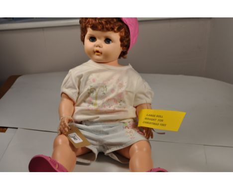 LARGE VINTAGE DOLL FROM 1960S (VENDORS DESCRIPTION) WITH MOVING EYES