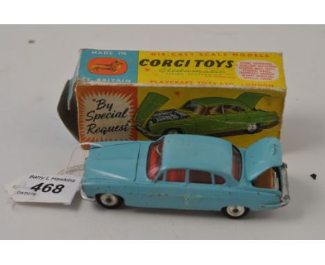 CORGI TOYS MODEL 238 JAGUAR MARK X PALE BLUE WITH LUGGAGE IN ORIGINAL BOX