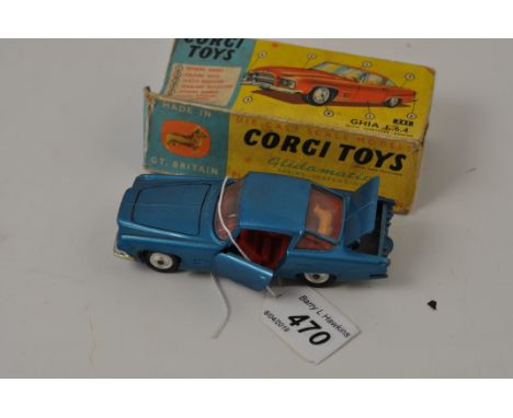 CORGI TOYS MODEL 241 GHIA WITH CRYSLER ENGINE BLUE WITH DOG IN ORIGINAL BOX