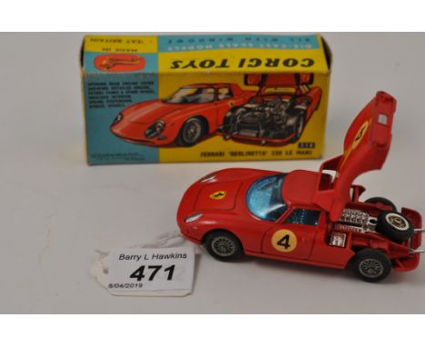 CORGI TOYS MODEL 314 FERRARI BERLINETTA 250 LE MANS WITH ORIGINAL BOX