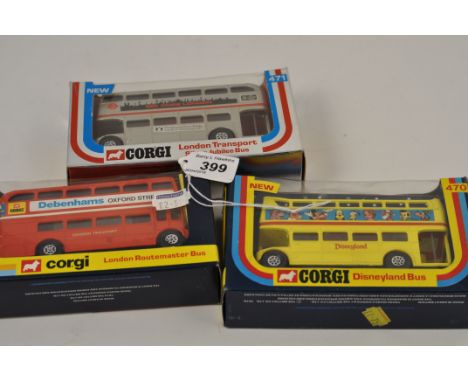 3 CORGI DOUBLE DECKER BUSES ALL BOXED