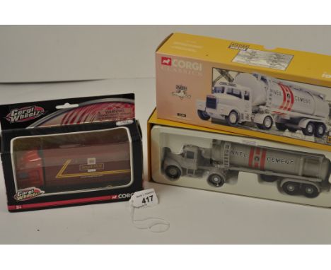 2 CORGI MODELS 16305 CLASSICS TUNNEL CEMENT SCAMMELL HIGHWAYMAN TANKER AND TY86816 WHEELZ ROYAL MAIL RIGID BOTH BOXED