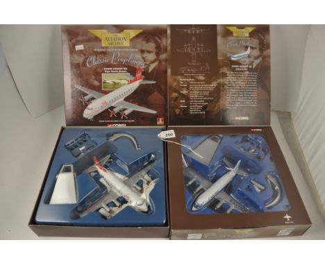 2 CORGI THE AVIATION ARCHIVE CLASSIC PROPLINERS 47606 VICKERS VISCOUNT 806 VIRGIN ATLANTIC AIRWAYS AND AA30502 VICKERS VISCOU