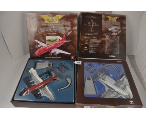 2 CORGI THE AVIATION ARCHIVE CLASSIC PROPLINERS 47602 VICKERS VISCOUNT PARCEL FORCE AND 47609 VICKERS VISCOUNT 836 BRITISH MI