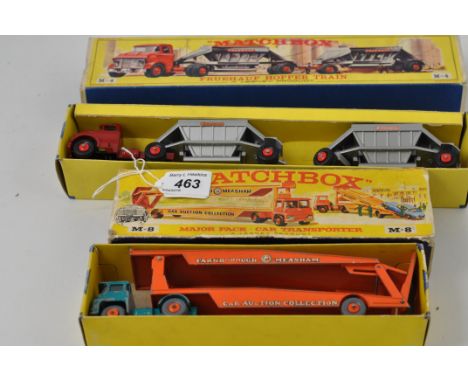 2 MATCHBOX MAJOR SERIES VEHICLES TO INCLUDE M4 FRUEHAUF HOPPER TRAIN AND M8 CAR TRANSPORTER IN ORIGINAL BOXES