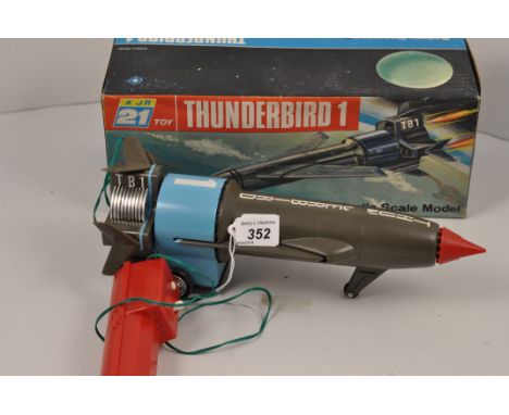 VINTAGE JR 21 THUNDERBIRD 1 BATTERY OPERATED REMOTE CONTROL PLASTIC SCALE MODEL WITH ORIGINAL BOX