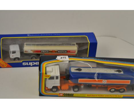 2 CORGI PETROL TANKERS 1160 GULF WITH FORD TILT CAB AND ESSO SCANIA CAB BOTH BOXED