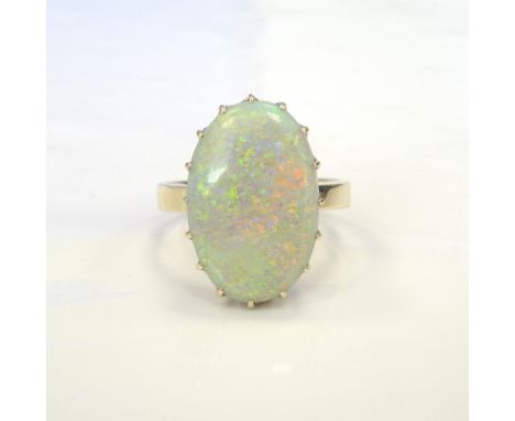 LARGE OPAL DRESS RINGon nine carat gold shank, ring size R-S