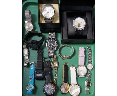 SELECTION OF LADIES AND GENTLEMEN'S WRISTWATCHESincluding Earnshaw (boxed), Casio, Accurist, Timex, Oasis and Tissot (16)