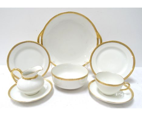'FRANK HAVILAND' LIMOGES PORCELAIN COFFEE SERVICE(Made for McDougall & Sons Glasgow), with gilt detail on white ground, compr