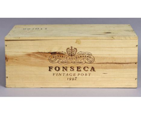 A case of six bottles of Fonseca 1992 Vintage port (75cl, case sealed).