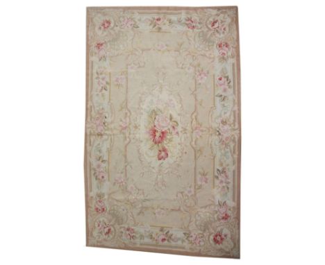  Aubusson style tapestry wall hanging or rug, design with roses 189 x 122cm w.    