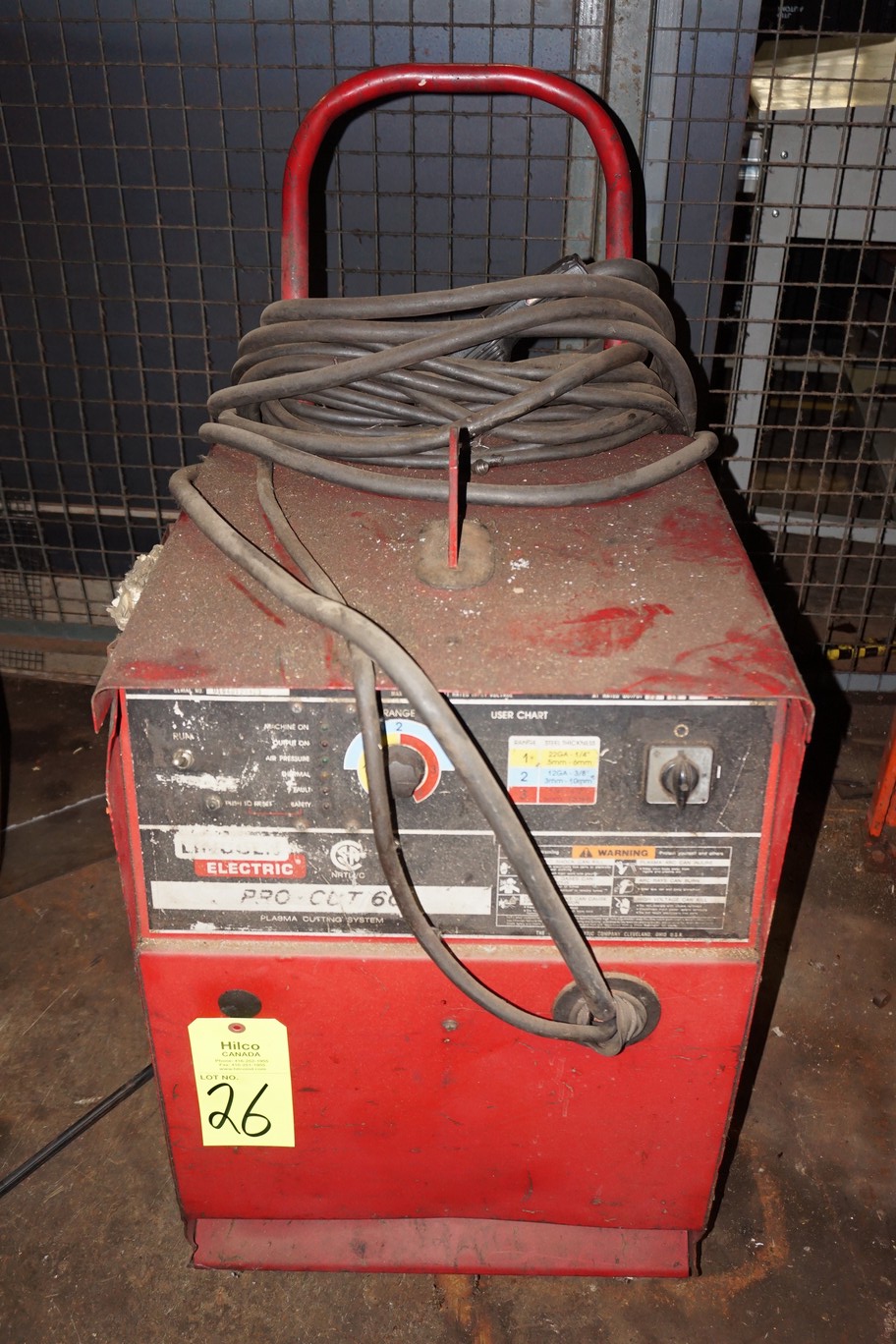 Lincoln Electric Model Pro-Cut 60 Plasma Cutter, Serial Number: V1940123423